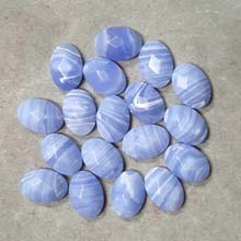 10X14MM FACETED OVAL CABOCHON RECONSTRUCTION BLUE LACE AGATE(8PCS/BAG)